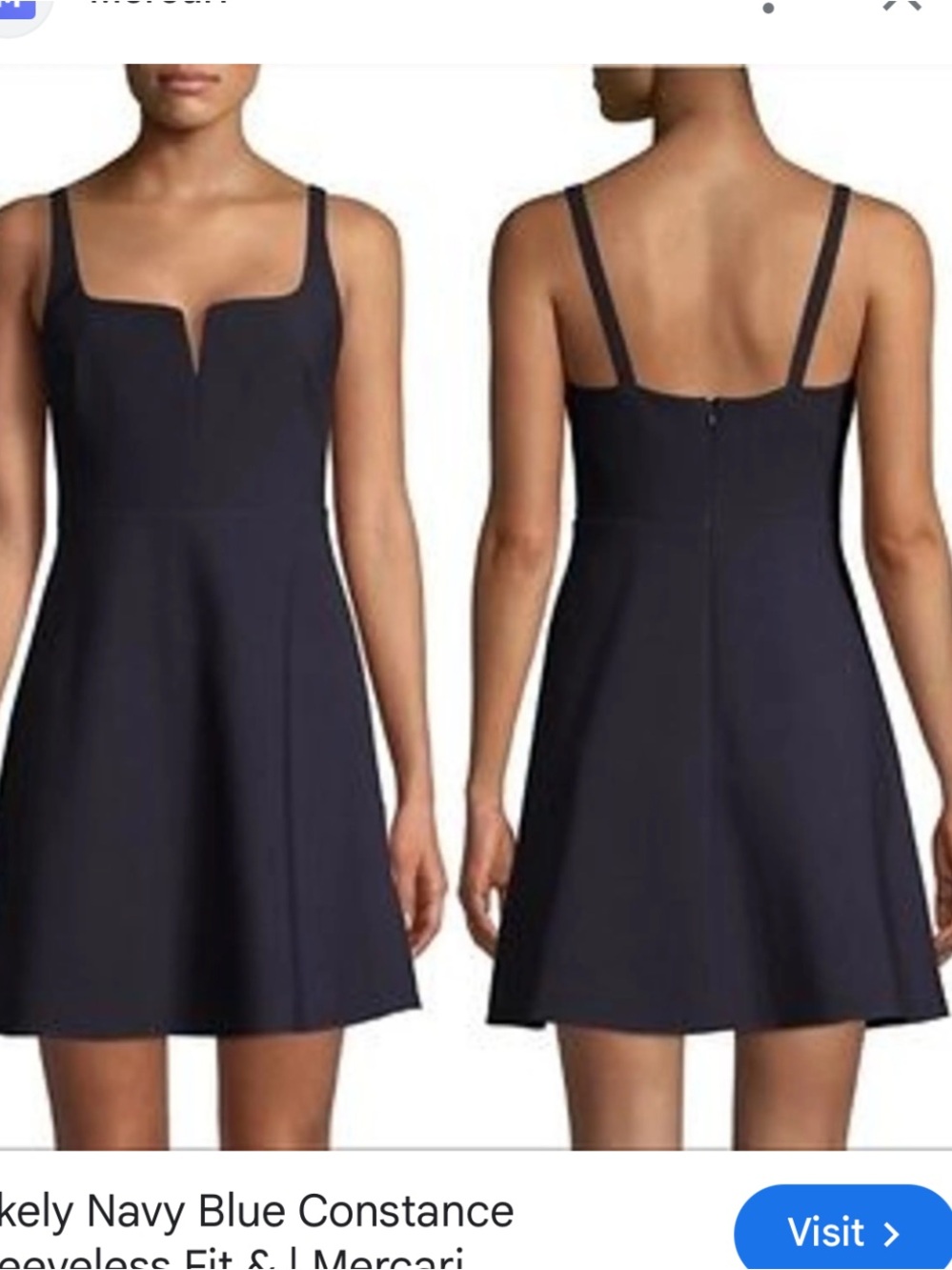 Likely 2 Sleeveless Navy Blue Fit & Flare Dress